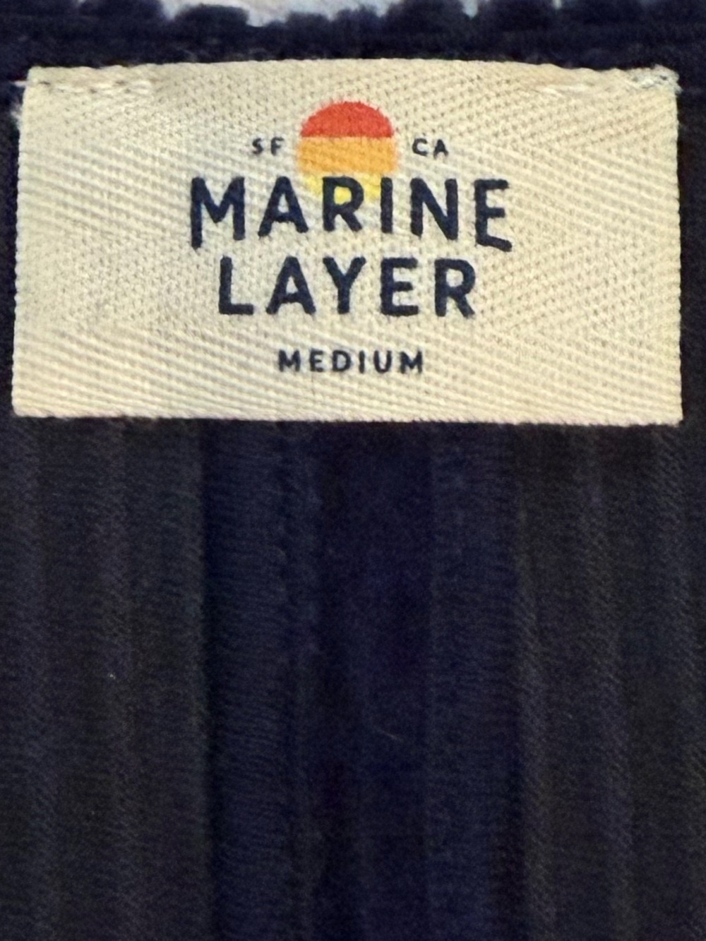 Marine Layer Navy Blue Corduroy Jumper Dress Sz Medium - Picture 2 of 3